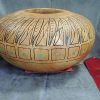 JoAnne-Smith-Southwestern-Bowl-with-Turquoise-Inlay-Pyrography-